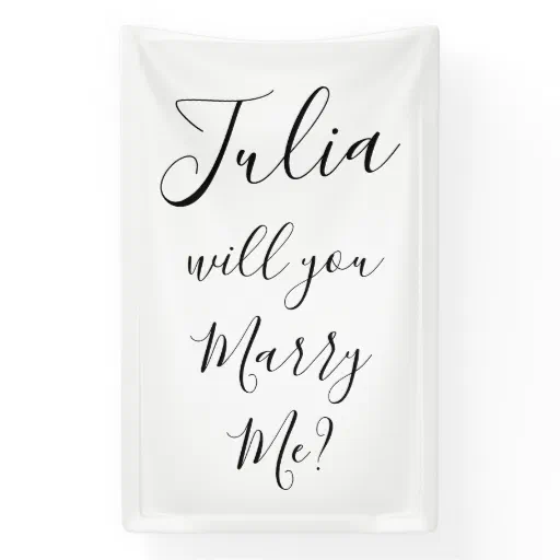 ​"Will You Marry Me" Proposal Banner, Fabric Linen Banner