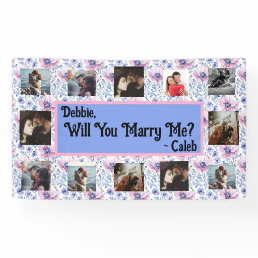 Will You Marry Me Proposal Banner with Photos