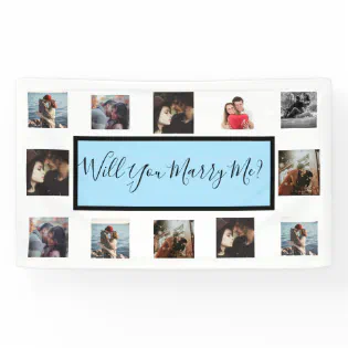 Will You Marry Me Proposal Banner with Photos