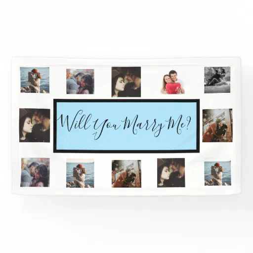 Will You Marry Me Proposal Banner with Photos