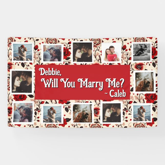 Will You Marry Me Proposal Banner with Photos (Horizontal)