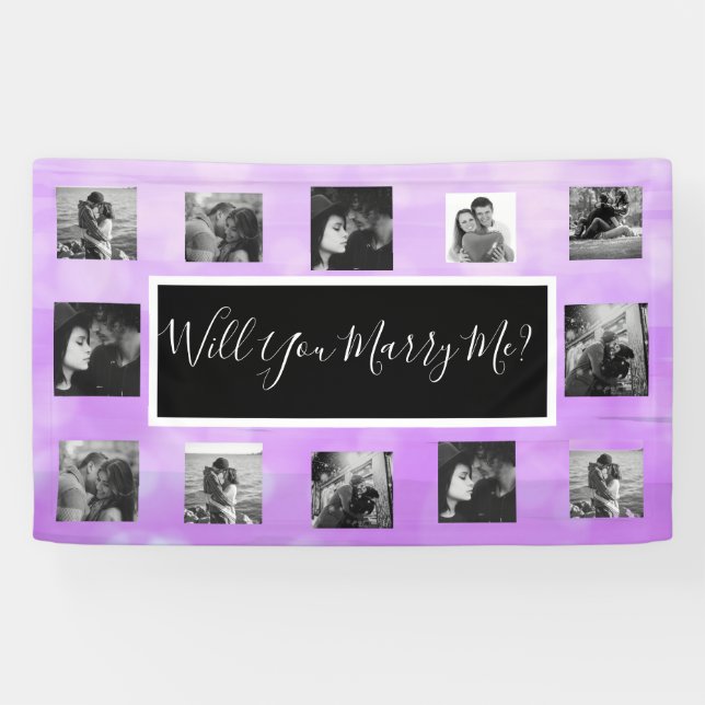 Will You Marry Me Proposal Banner with Photos (Horizontal)