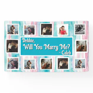 Will You Marry Me Proposal Banner with Photos