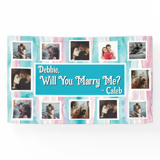 Will You Marry Me Proposal Banner with Photos