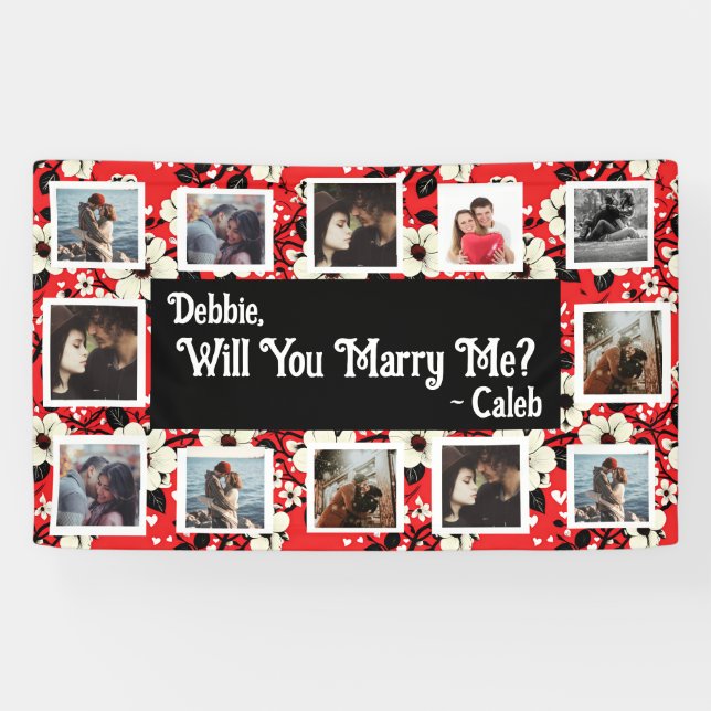 Will You Marry Me Proposal Banner with Photos (Horizontal)