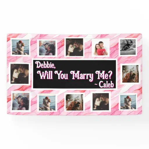 Will You Marry Me Proposal Banner with Photos
