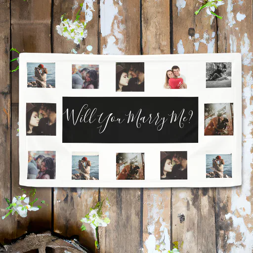 Will You Marry Me Proposal Banner with Photos