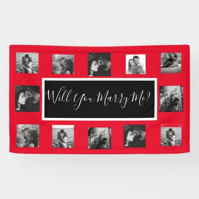Will You Marry Me Proposal Banner with Photos (Horizontal)