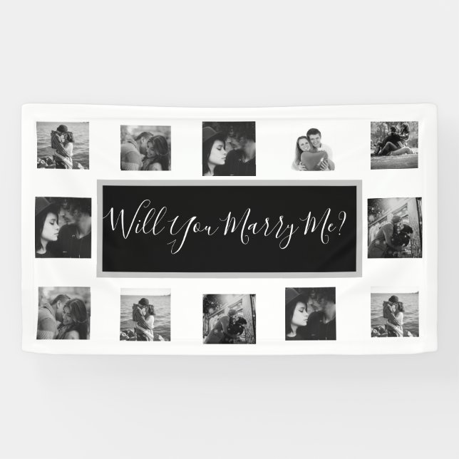Will You Marry Me Proposal Banner with Photos (Horizontal)