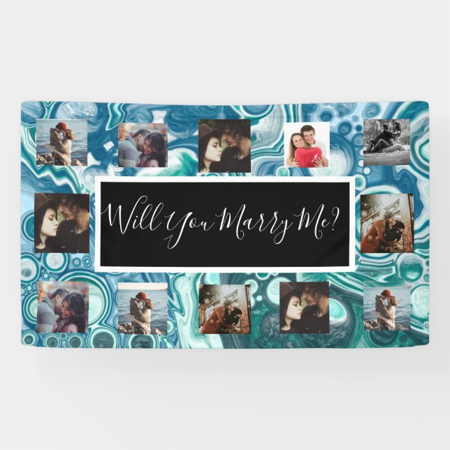 Will You Marry Me Proposal Banner with Photos (Horizontal)