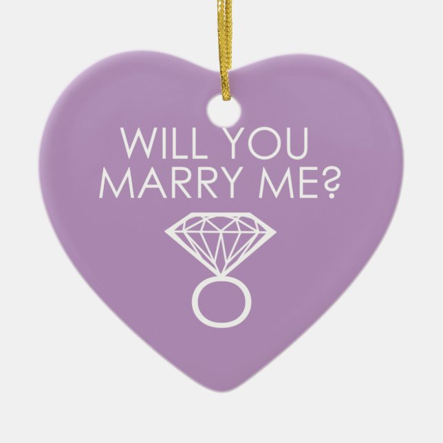 Will You Marry Me? Proposal Diamond Ring Ceramic Ornament (Front)