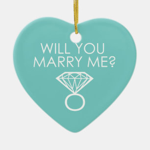 Will You Marry Me? Proposal Diamond Ring Ceramic Ornament