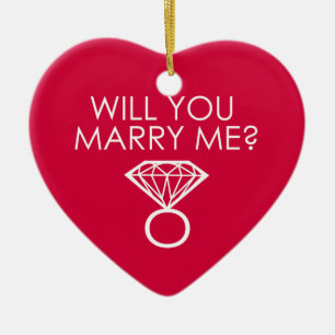 Will You Marry Me? Proposal Diamond Ring Ceramic Ornament