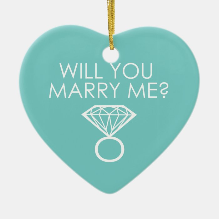 Will You Marry Me? Proposal Diamond Ring Christmas Tree Ornament