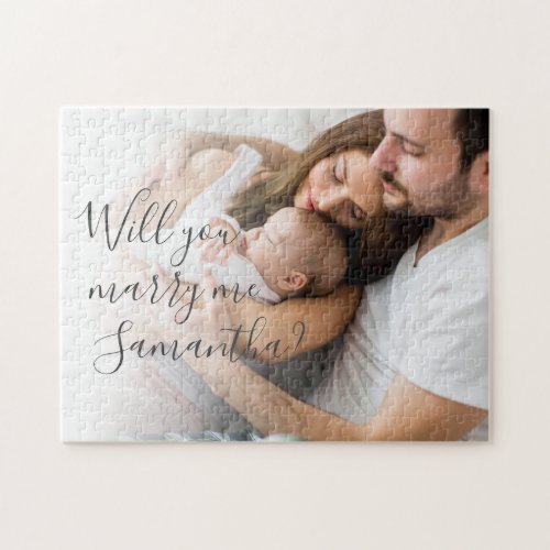 Will You Marry Me Proposal Family Photo Jigsaw Puzzle
