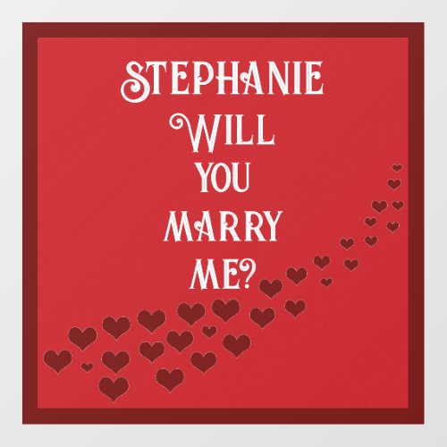 Will you marry me proposal floor decal 