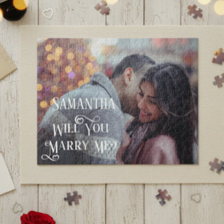 Will You Marry Me Proposal Personalize Photo Jigsaw Puzzle