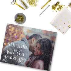 Will You Marry Me Proposal Personalize Photo Jigsaw Puzzle at Zazzle