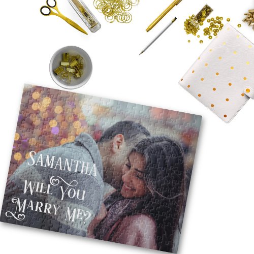 Will You Marry Me Proposal Personalize Photo Jigsaw Puzzle