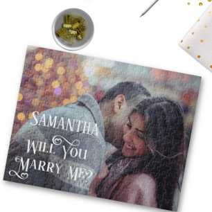 Will You Marry Me Proposal Personalize Photo Jigsaw Puzzle