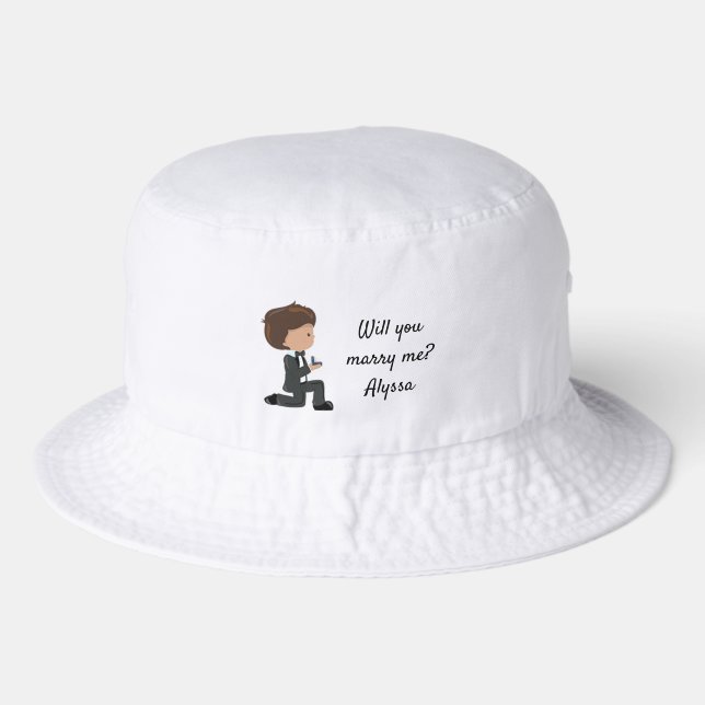 Will You Marry Me Proposal Personalized Bucket Hat (Front)