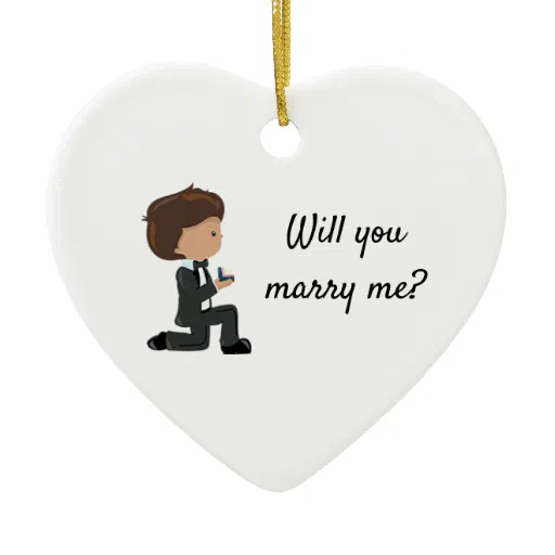 Will You Marry Me Proposal Personalized Ceramic Ornament