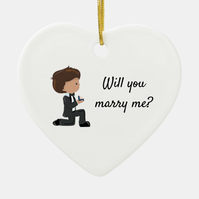 Will You Marry Me Proposal Personalized Ceramic Ornament (Front)