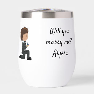 Will You Marry Me Proposal Personalized Thermal Wine Tumbler