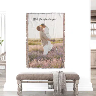 Will You Marry Me? Proposal Photo Throw Blanket