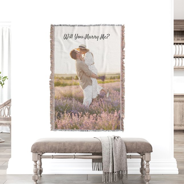 Will You Marry Me? Proposal Photo Throw Blanket (Creator Uploaded)