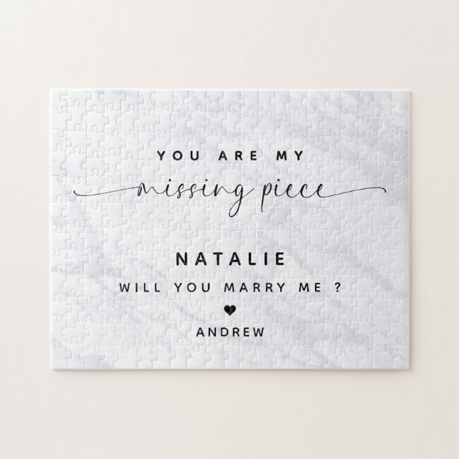 Will You Marry Me Proposal Simple Clean White Jigsaw Puzzle (Horizontal)