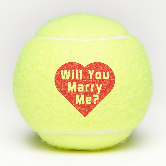 Will You Marry Me? Proposal Tennis Balls 3x (Front)