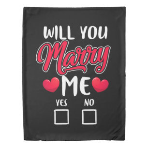 Will You Marry Me Proposal - Valentines Day Duvet Cover