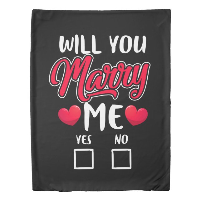 Will You Marry Me Proposal - Valentines Day Duvet Cover (Front)