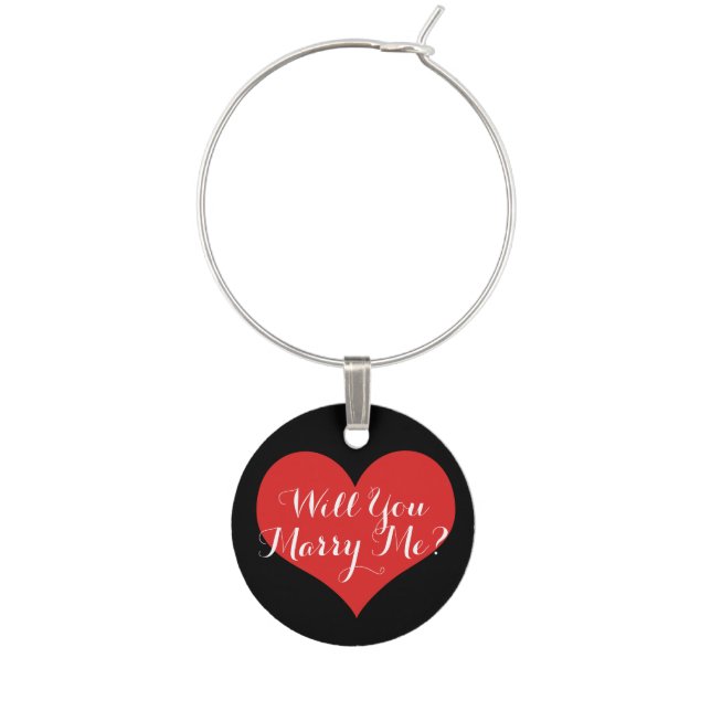 Will You Marry Me Proposal Wine Charm (Front)
