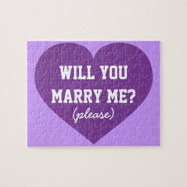 Will you marry me? purple heart jigsaw puzzle (Horizontal)