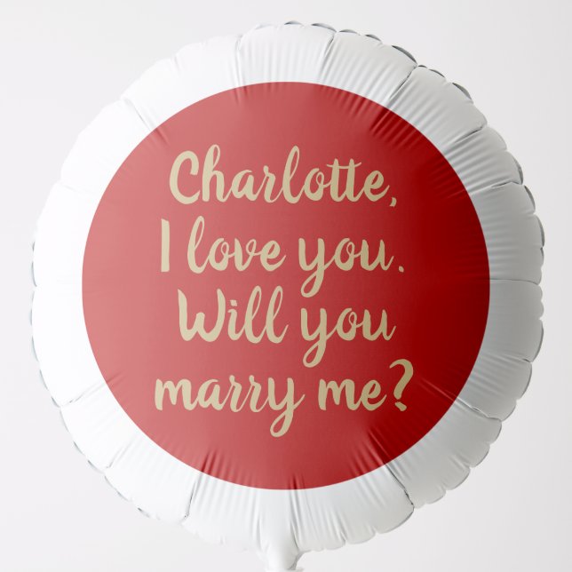 Will You Marry Me red custom marriage proposal Balloon (Front)