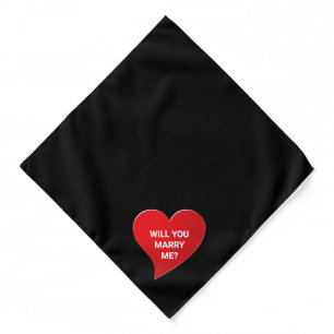 Will You Marry Me red heart marriage proposal cute Bandana