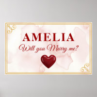 Will you marry me Red Heart Romantic Proposal