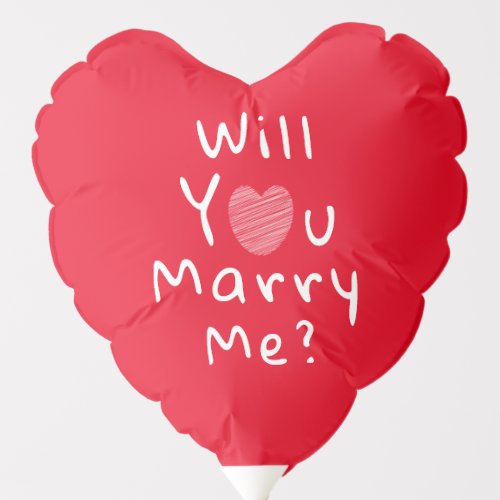 Will you marry me? Red Romantic Heart Balloon - Will you marry me? Red Romantic Heart Balloon. Will you marry me quote in modern white script typography with a white heart on a red background.