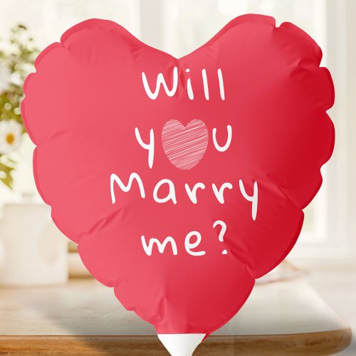 Will you marry me Red Romantic Heart Proposal Balloon