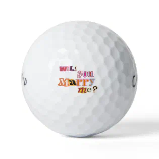 'Will You Marry Me?' Romantic Proposal Nostalgic  Golf Balls