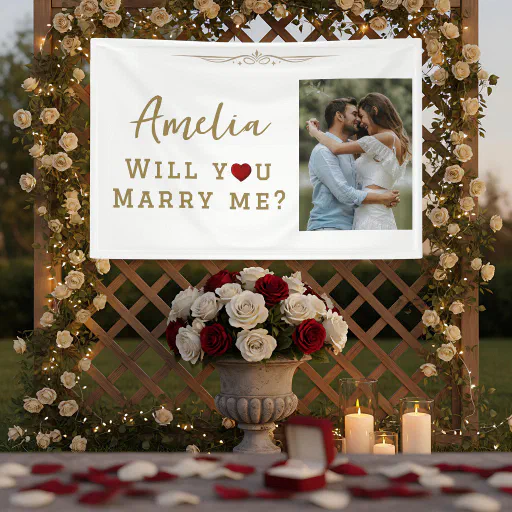 Will you marry me Romantic Proposal Photo Banner