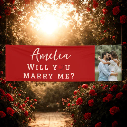 Will you marry me Romantic Proposal Photo Banner