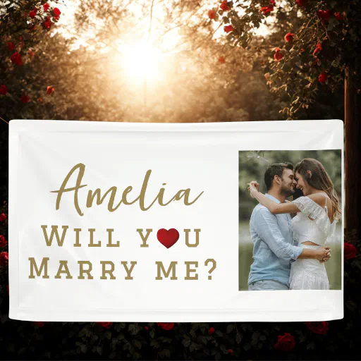 Will you marry me Romantic Proposal Photo Banner