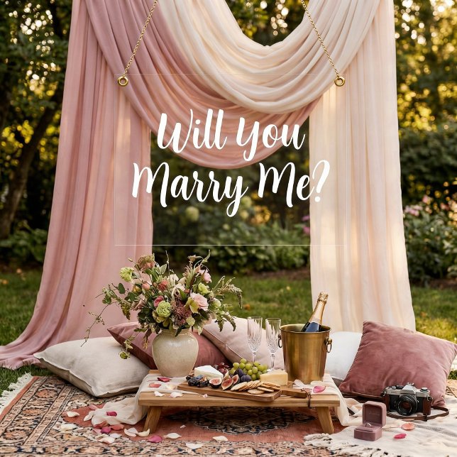 Will You Marry Me Romantic Proposal Photo Prop Acrylic Sign (Creator Uploaded)