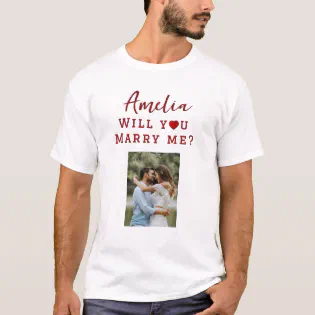 Will you marry me Romantic Proposal Photo T-Shirt