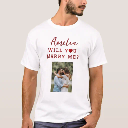 Will you marry me Romantic Proposal Photo T-Shirt