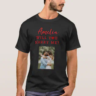 Will you marry me Romantic Proposal Photo T-Shirt