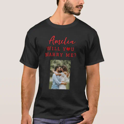 Will you marry me Romantic Proposal Photo T-Shirt